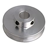 BQLZR 41x16x10MM Silver Aluminum Alloy Single Groove 10MM Fixed Bore Pulley for Motor Shaft 3-5MM PU Round Belt