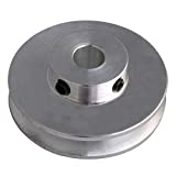 BQLZR 41x16x8MM Silver Aluminum Alloy Single Groove 8MM Fixed Bore Pulley for Motor Shaft 3-5MM PU Round Belts