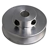 BQLZR 31x15x6MM Silver Aluminum Alloy Single Groove 6MM Fixed Bore Pulley for Motor Shaft 3-5MM PU Round Belt