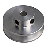 BQLZR 31x15x5MM Silver Aluminum Alloy Single Groove 5MM Fixed Bore Pulley for Motor Shaft 3-5MM PU Round Belt