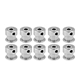 3Dman GT2 Pulley 20 Teeth 5mm bore 6mm Width 20T Timing Belt Pulley Wheel Aluminum for 3D Printer - Set of 10