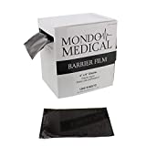 MonMed Barrier Film and Film Box Dispenser - 1200 Black Tape Barrier Sheets Medical Barrier Film, 4 x 6 Inch