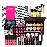 Pure Vie All-in-One Makeup Gift Set Holiday Birthday Cosmetic Essential Starter Bundle Include Eyeshadow Palette Lipstick Lipgloss Concealer Mascara Foundation Brush - Makeup Kit for Women Full Kit