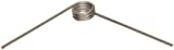 302 Stainless Steel Torsion Spring, Right Hand Wind Direction, 90Â° Deflection, 0.484" OD, 0.054" Wire Size, 2" Leg Length, 0.296" Mandrel Size, 0.31" Min. Axial Space (Pack of 10)
