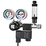 FZONE Aquarium Co2 Regulator DC Solenoid with Bubble Counter and Check Valve Plant Grow DIY CO2 System CGA320 Side Open Cylinder