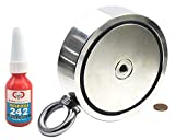 Brute Magnetics | 3600 lb Pull Force Neodymium Fishing Magnet | 5.31" Double-Sided Magnet with Eyebolt and Threadlocker