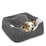 GASUR Dog Beds for Large Medium Small Dogs, Rectangle Cave Hooded Blanket Puppy Bed, Luxury Anti-Anxiety Orthopedic Cat Beds for Indoor Cats, Warmth and Machine Washable (Large, Grey)