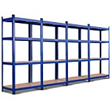 Tangkula Metal Storage Shelves, 63 inches Heavy Duty Steel Frame, Home Garage Multi-Use Storage Rack with Adjustable Shelves, 4-Tier Garage Shelf (32" LÃ—16" W Ã—63" H) (4)