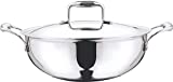 Vinod Platinum Extra Deep Kadai for Home and Kitchen (18cm_1.1 LTR), stainless steel