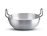 Aluminium Kadai,Size No-13,Big Kadai,Induction Base Kadai,Kadhai,Aluminium Kadai,Aluminum Indian Kadai,Frying Pan,Color-Silver