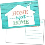 50 Home Sweet Home Postcards - Bulk Happy House Anniversary Realtor Cards, Weâ€™ve Moved Announcements and Housewarming Invitations - Real Estate Welcome or Moving Announcement Note Card