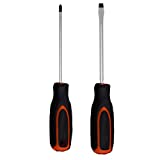 Edward Tools Screwdriver Set Phillips and Flat Head - Magnetized CRV Steel Tips - Ergo Grip Handle - #2 Phillips, Slotted 1/4”