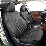 EKR Custom Fit Crosstrek Car Seat Covers for Select Subaru Crosstrek 2018 2019 2020 2021 2022 2023 - Full Set,Leather (Black)