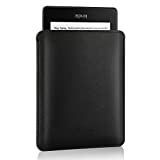 MoKo Sleeve Bag Fits with Kindle Voyage,Kindle Paperwhite (Not 6.8 Inch), All-New Kindle 2022/2019, Slim Anti-Scratch PU Leather Cover Soft Felt Lining Protective Insert Carrying Pouch, Black