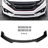 SCITOO 3PCS Black PP Front Bumper Body Kit Spoiler Chin Spoiler Front Bumper Lip Fit for 2016-2020 for Honda Civic