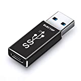 ELECTOP Double Sides 10Gbps, USB 3.1 GEN 2 Male to Type-C Female Adapter, Support Both 10Gbps Charging & Data Transfer, USB A to USB C 3.1 Converter for PC, Laptop, Charger, Power Bank, Quest Link