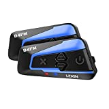 LEXIN 2pcs B4FM 10 Riders Motorcycle Bluetooth Headset with Music Sharing, Helmet Bluetooth Intercom with Noise Cancellation/FM Radio, Universal Communication Systems for ATV/Dirt Bike