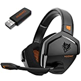 NUBWO G06 Wireless Gaming Headset with Crystal-Clear Microphone for PS5, PS4, PC, and Switch, 47-Hr Battery, Ergonomic Design (Orange)