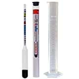 Hydrometer for Wine Making with 100 MM Hydrometer Test Jar - Home Brew Equipment for Wine and Beer Making Testing Kit and Brewing Your Own Homebrew