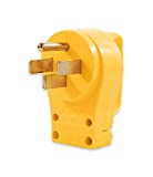 Camco PowerGrip RV Plug, 50 Amp Male Plug (125-250V/12500W), NEMA 14-50P (55255) Yellow