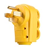 MICTUNING 125 250V 50Amp Heavy Duty RV Replacement Male Plug with Ergonomic Handle Yellow