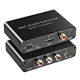 HDMI ARC Audio Extractor 192KHz DAC Converter ARC Audio Extractor Support Digital HDMI Audio to Analog Stereo Audio RCA L/R Coaxial SPDIF and 3.5mm Jack ARC Audio Adapter for TV