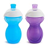 Munchkin Click Lock Bite Proof Sippy Cup, 9 Ounce, 2 Pack, Blue/Purple