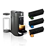 Nespresso VertuoPlus Deluxe Coffee and Espresso Machine by De'Longhi, Titan, with Best Selling Vertuoline Coffees Included