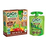GoGo squeeZ Organic Fruit on the Go, Apple Cinnamon, 3.2 oz. (48 Pouches) - Tasty Kids Applesauce Snacks Made from Organic Apples & Cinnamon - Gluten Free Snacks - Nut & Dairy Free - Vegan Snacks