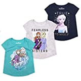 Disney 3 Pack Frozen II T Shirts for Girls and Toddlers with Princess Elsa and Anna