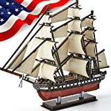 CubicFun 3D Puzzle USS Constitution Vessel Ship Model US Navy 3D Puzzles for Adults and Kids, Desk Décor Building Kits Stress Relief Decoration Hobby Gifts for Women and Men, 193 Pieces