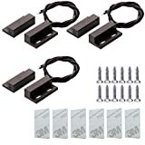 Gebildet 3pcs Recessed Wired Security Window Gate Contact Sensor Alarm Magnetic Reed Switch Black,Magnetic Door Sensor, Normally Open Magnetic Switch