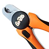 GoPets Pet Nail Clipper for Large Dogs and Cats with Nail File and Quick Sensor Safety Guard, Orange / Black