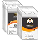 KTRIO 10 Pack ID Badge Holders, Clear Card Holder for Breakaway Lanyard, Multi ID Holder with Waterproof Resealable, Name Tag Badge Holder for Nurses, Office and School