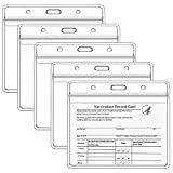 Teskyer 5 Pack CDC Vaccination Card Protector, 4 X 3" Immunization Record Vaccine Card Holder, Plastic Clear ID Card Holder Name Tags Badge Holders