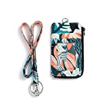 Fashion Badge Holder with Zipper, Cute ID Badge Card Holder Wallet with Lanyard Strap for Offices ID, School ID, Driver Licence