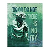 "Do or Do Not. There is No Try"- Master Yoda Quotes Wall Art- 8 x 10" Wall Art Print- Ready to Frame. Star Wars Typographic Decor for Home- Office- Cave-Theater. Perfect Gift to Motivate & Inspire.