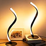 BOHON Modern Table Lamp Spiral LED Nightstand Lamps 3 Color Modes 10 Brightness Levels Desk Lights Metal Bedside Lamps for Living Room Bedroom End Tables Office, Set of 2