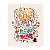 “Girls Just Want to Have Fun"-Song Lyrics Wall Art-8 x 10" Vintage Music Poster Print-Ready to Frame. Home-Bedroom-Office-Studio-She Shed Décor. Great Retro Gift for Cyndi Lauper Fans & All Girls!