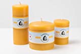 Smooth Brothers Beeswax Pillars Set of Three (3) - 2x3", 2x5" and 3x3" - 100% Pure Beeswax by Gammy's Beezwax Candles