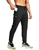 G Gradual Men's Sweatpants with Zipper Pockets Athletic Pants Traning Track Pants Joggers for Men Soccer, Running, Workout (Black, X-Large)