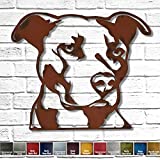 Pit Bull Bust - Metal Wall Art home decor - Handmade - Choose 11", 17" or 23" - Choose your Patina Color, and Choose from 20 different Dog Breeds! (see options) Canine Art