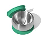Avanchy Stainless Steel Suction Bowl - Stainless Steel Kids Toddler Bowls - Suction Bowls with Lids - Silicon Suction - Stay Put Bowl - 3" x 5" (Green)