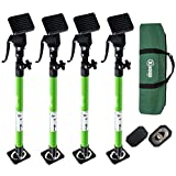 XINQIAO Support Pole, Steel Telescopic Quick Support Rod, Adjustable 3rd Hand Support System, Supports up to 154 lbs Construction Tools for Cabinet Jacks Cargo Bars Drywalls (Short-4 rods, Green)