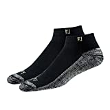 FootJoy Men's ProDry Sport 2-Pack Socks, Black, Fits Shoe Size 7-12