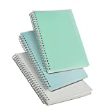 Lodrepas 3 Pack A5 Spiral Graph Notebook with 120gsm Thick Paper, Grid Spiral Notebook with Plastic Hardcover and Elastic Band Closure, 80 Sheets Per Pack 5.7x 8.3 inches