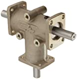 Andantex R3303 Anglgear Right Angle Bevel Gear Drive, Universal Mounting, Two Output Shafts, 3 Flanges, Inch, 5/8" Shaft Diameter, 1:1 Ratio, 1.21 Hp at 1750rpm