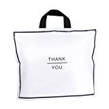 ChiQBoutiQ [55 pack] - White Shopping Bags for Boutique - Cute Thank You Bags for Business that Customers Will Love - Beautiful Boutique Bags - 12x15" Plastic Shopping Bags for Small Business