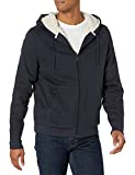 Amazon Essentials Men's Sherpa Lined Full-Zip Hooded Fleece Sweatshirt, Navy, Large