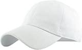 KB-LOW WHT Classic Cotton Dad Hat Adjustable Plain Cap. Polo Style Low Profile (Unstructured) (Classic) White Adjustable